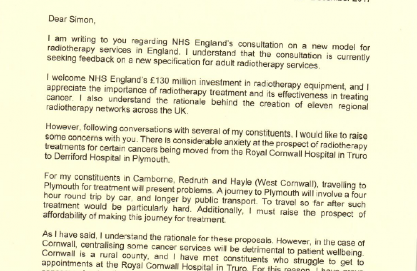 GE Letter to NHS