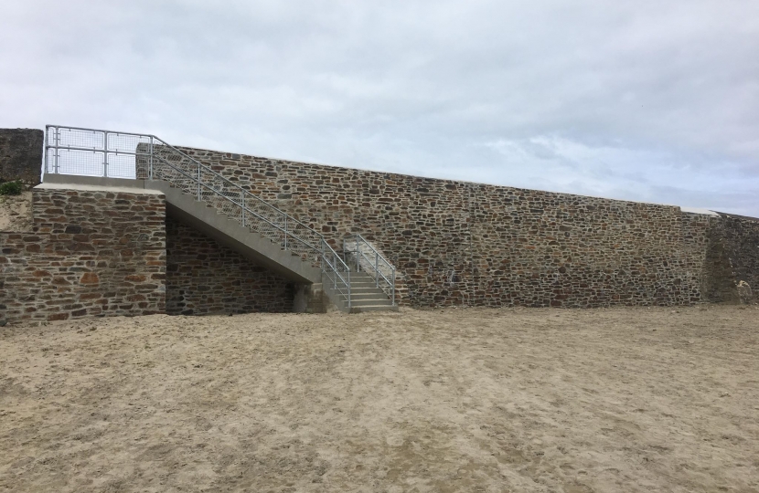 George welcomes new sea wall at Portreath