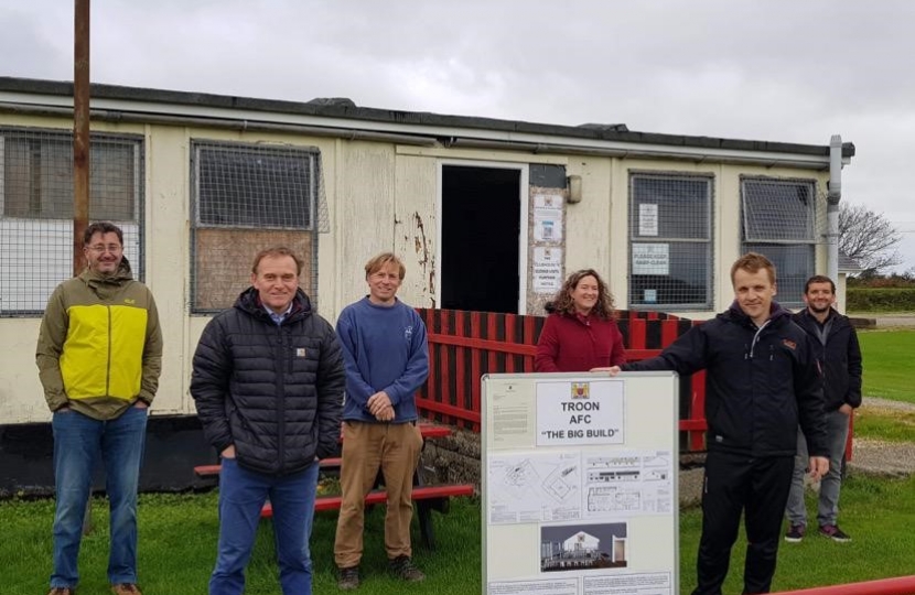 George visits Troon Football Club