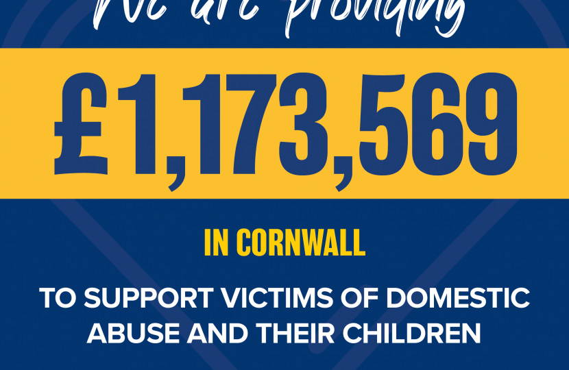 George welcomes £1.74 million in funding to help support victims of domestic abuse in Cornwall